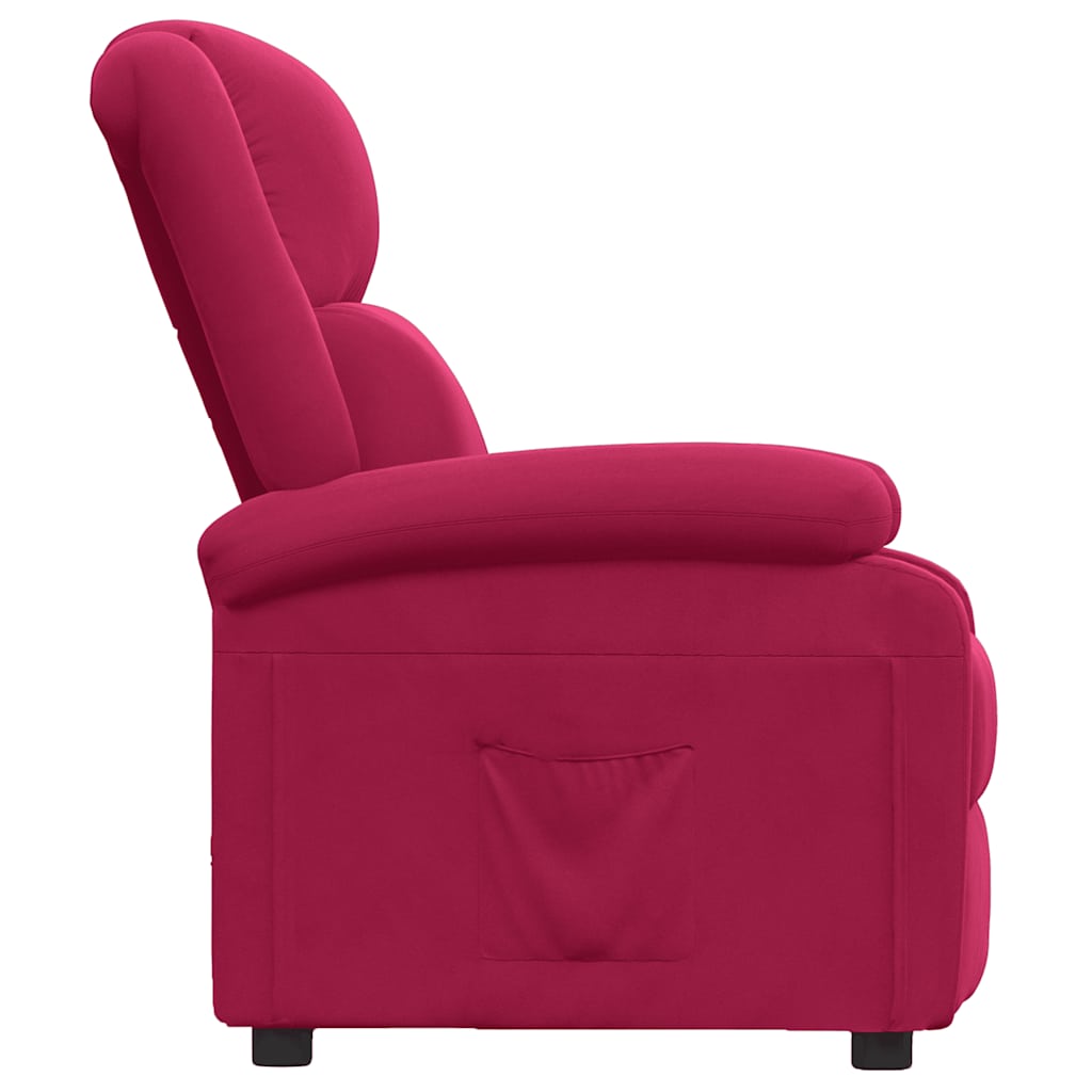 Recliner Chair Burgundy Velvet