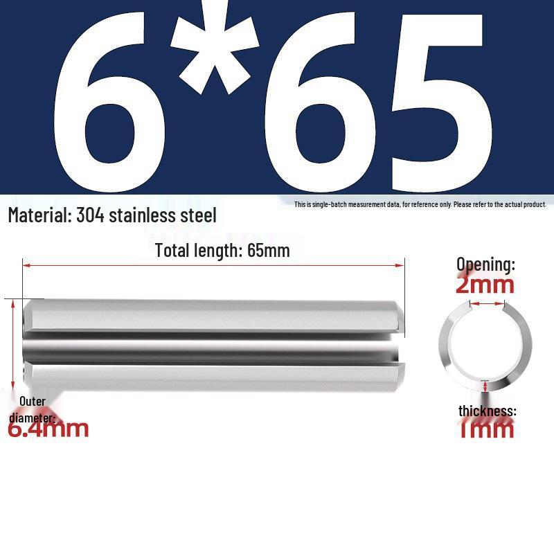 304 Stainless Steel Slotted Spring Pin, Cylindrical Shaft Pin, Locating and Hollow Pin (M5-M12)