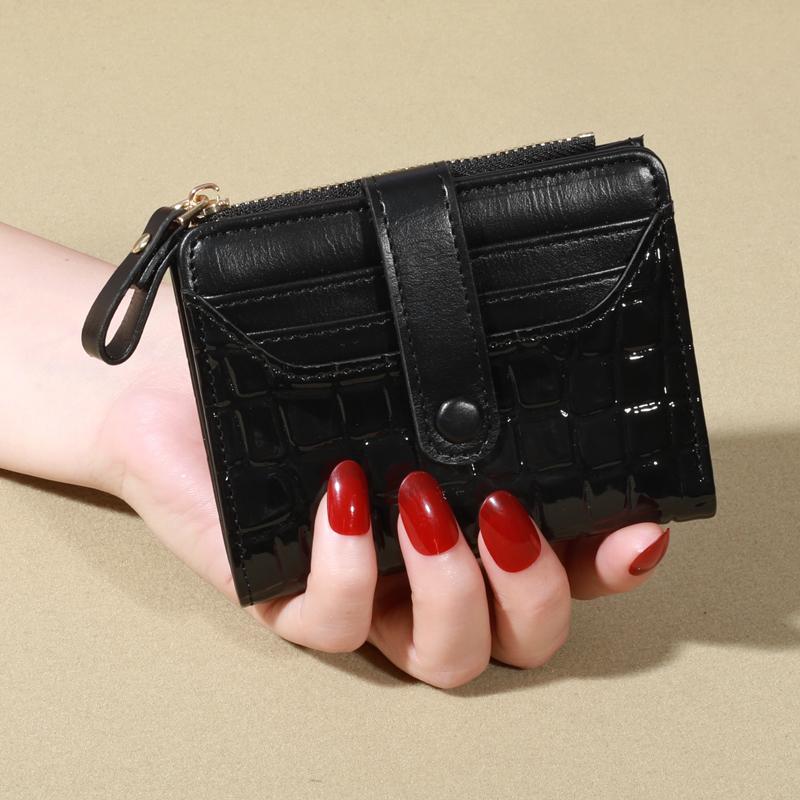 Elegant Women's Multi Card Wallet - Secure Double Zip Clutch | Casual PU Leather Purse with Style Storage Crocodile Card Bag