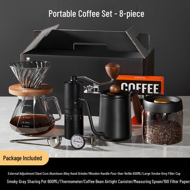 American-Style Handcrafted Coffee Gift Set with Scale and Pot