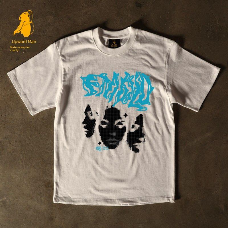 

Зарабатывайте деньги на благотворительность 3a260G Чистый хлопок двойная пряжа! Вверх, человек! Тяжелая футболка с коротким рукавом свободного кроя для пары, женская, мужская 3A [double yarn pure cotton 260g] White S