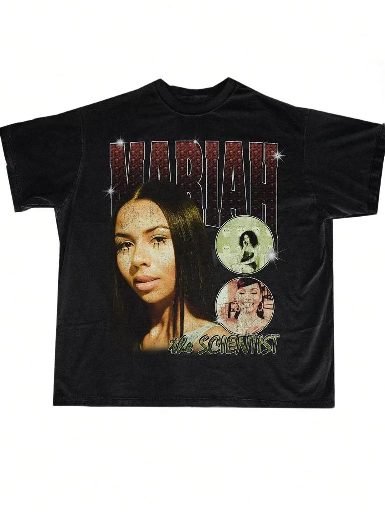 The Scientist Street Hip Hop TShirt Classic Big Face Print Crew Neck Short Sleeve Unisex Women Top Y2K Harajuku Street Cotton Tees