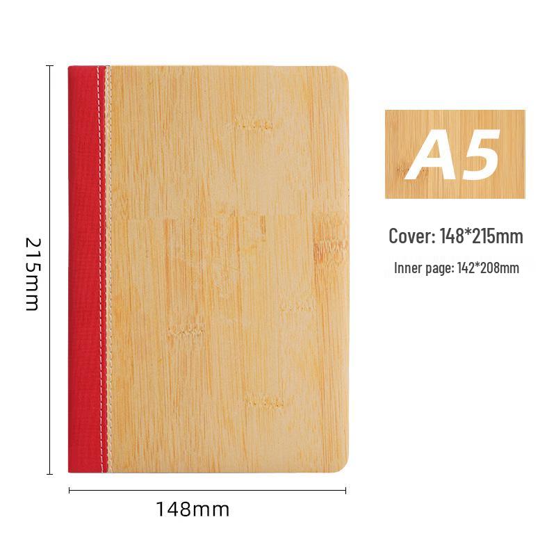 A5 Bamboo Texture Notebook with Keychain