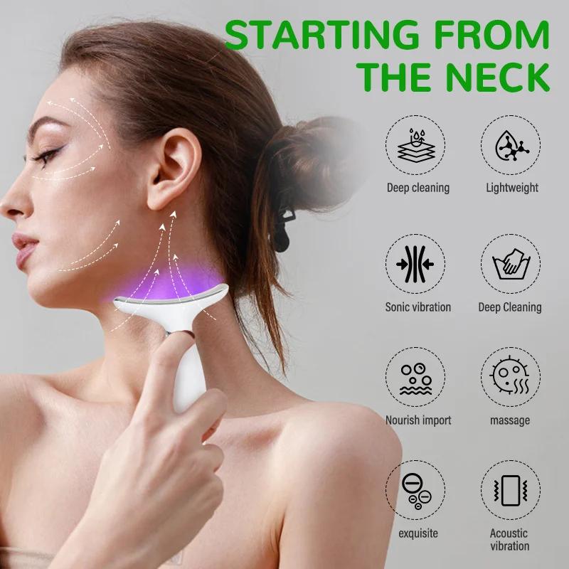 Neck Face Lifter EMS Neck Face Lifting Massager Skin Tighten Device LED Photon Therapy Anti Wrinkle Double Chin Remover 7 Modes