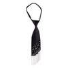 Cravatta con frange, perle e strass, design Meier Heavy Industry, raso nero