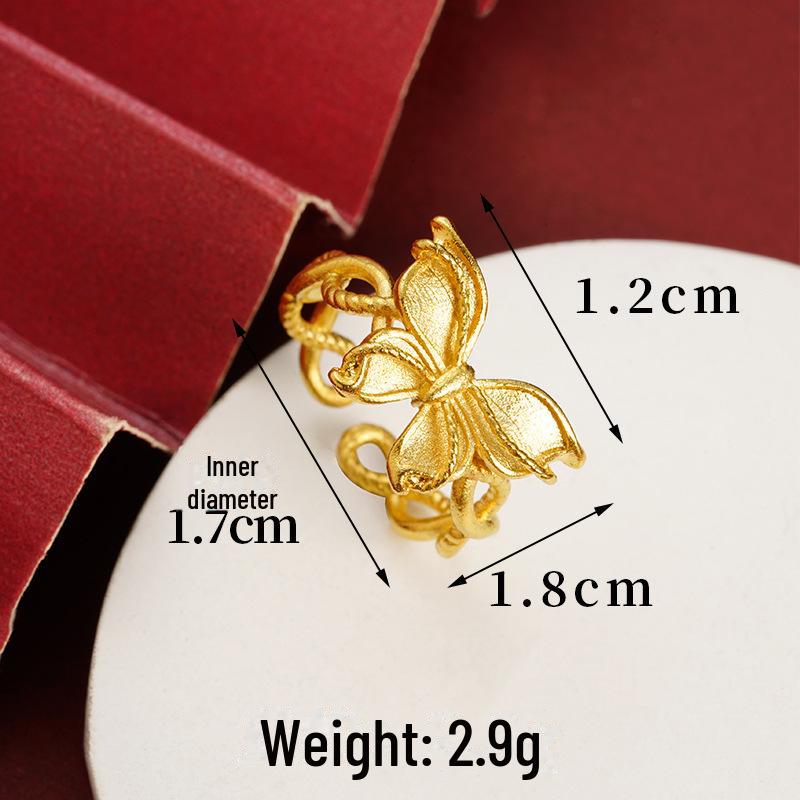 

Кольцо с градиентной эмалью в виде бабочки: Роскошные песочно-золотые модные украшения для женщин