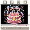 2D Colorful Confetti & Cake Birthday Photography Background