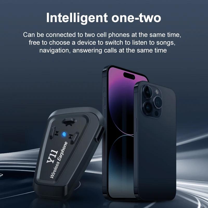 Y11 Motorcycle Helmet Bluetooth 5.3 Headset Waterproof Moto Headphone Wireless Handsfree Call Music Player Helmet Earphone