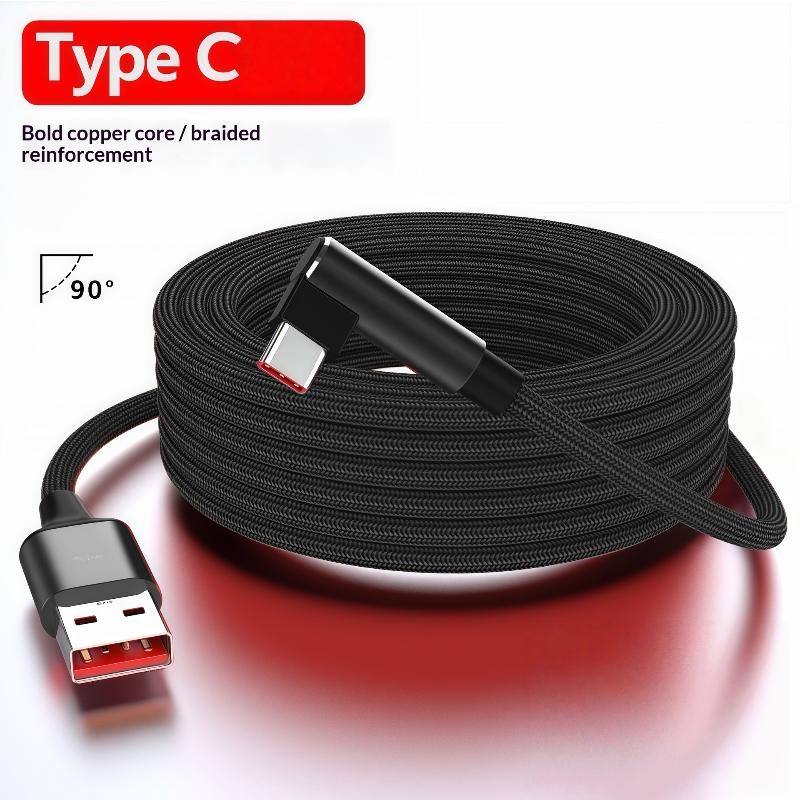1Pcs 1/1.5/2Meters PD 60W 6A Fast Charge Charging Cable USB-A TO TYPE-C Elbow DATA 480Mbps For Phone Accessories
