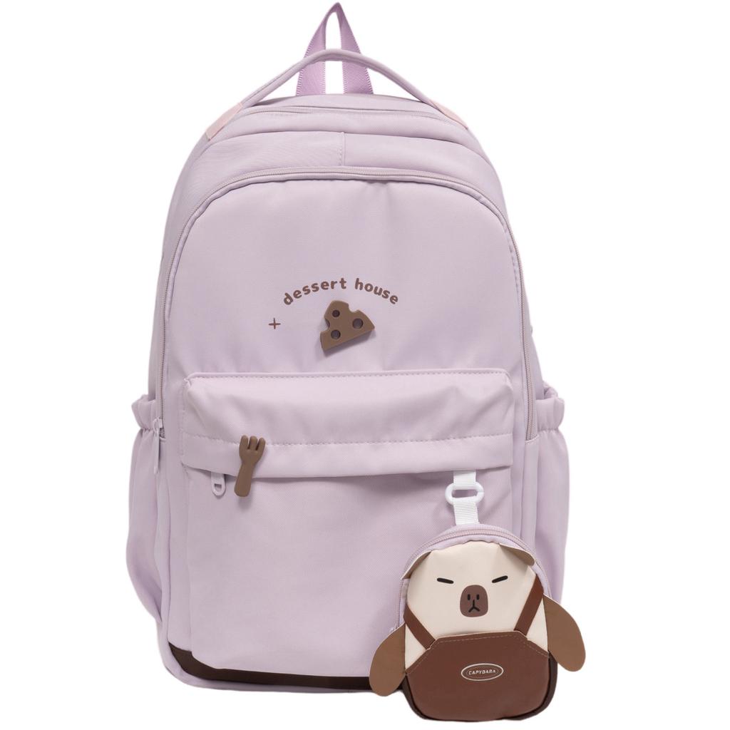 Schoolbag1011 new schoolbag female Korean version junior high school girls high school students large capacity backpack Mori simple solid color