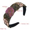 Damska kolorowa opaska do włosów z kryształkami, luksusowa, szeroka, ciężka, robocza, nakrycie głowy
