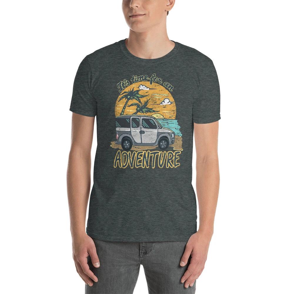It s Time for an Adventure T-Shirt Gray Honda Element Van Camper Camping Outdoor M