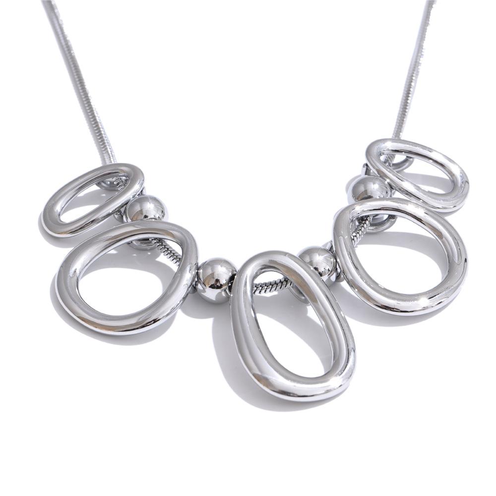 

Yhpup Water Resistant Personalized Hollow Oval Pendant Necklace 18K Golden Plated Trendy Stainless Steel Creative Jewelry 2025