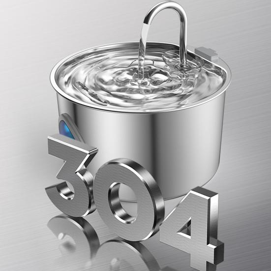 Kattefontene 3,2L/108oz Rensevannfontene Drikkefontene i rustfritt stål med stillegående vannpumpe Sunt drikkevann for katter innendørs hjemme