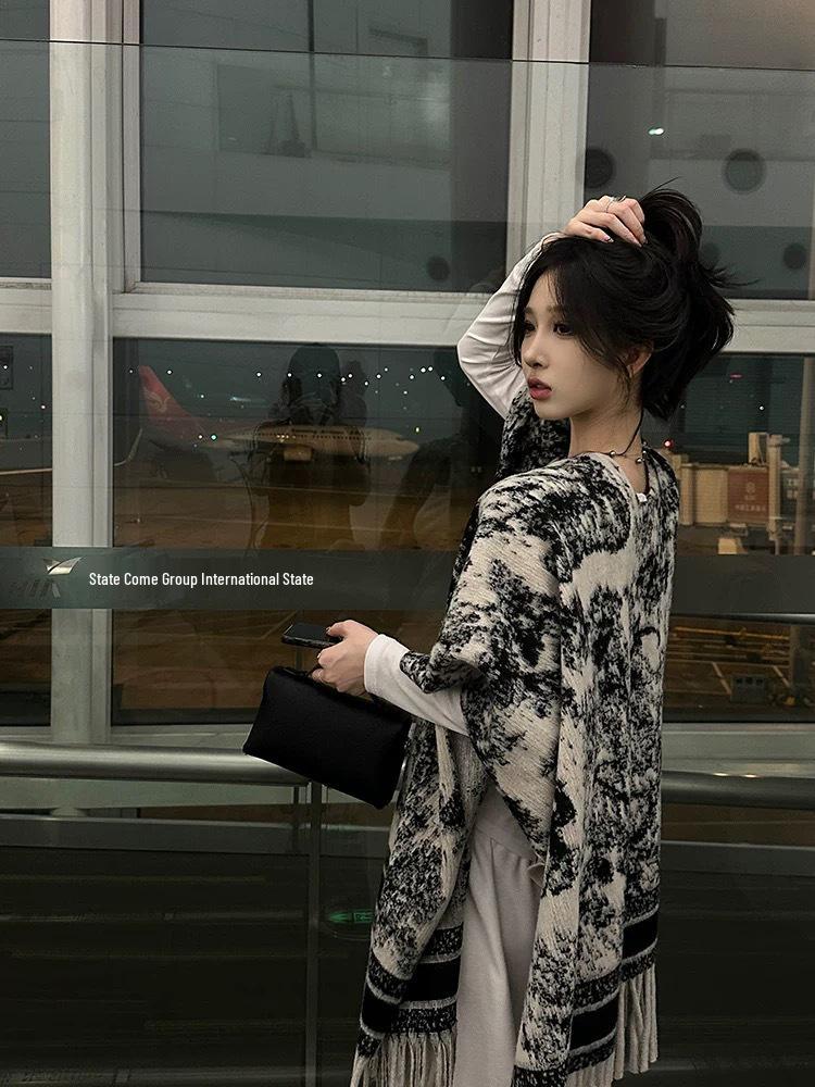 Maillard Women's High-End Versatile Double-Sided Shawl Scarf - Casual Fashion & Office Blanket