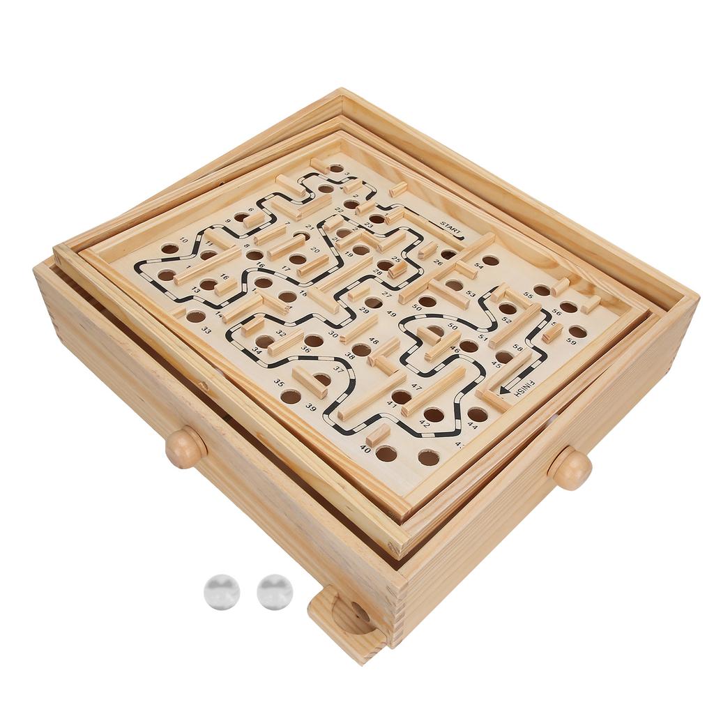 Wooden Ball Game Maze Educational Enhances CoordinationLabyrinth Puzzle Toy for Adults Kids