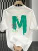 Mens Fashion Graphic Printed Cotton TShirt  Loose Fit Short Sleeves Black Large Size Versatile Casual Wear