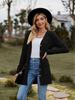 2023 Autumn Women's Brushed Ribbed Long Sleeve Cardigan Coat