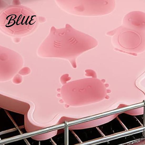 Baby Safe Ice Cube Mold Ocean Animal Silicone Tray Food-Grade Flexible for Seashell Turtle Whale Shapes Easy-Release Fun Maker Cocktails Home
