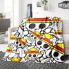 1PC One Piece Straw Hat Pirates Patterned Flannel Blanket Suitable For All Seasons For Home Decor Warmth And Comfort Gifts Holiday Present