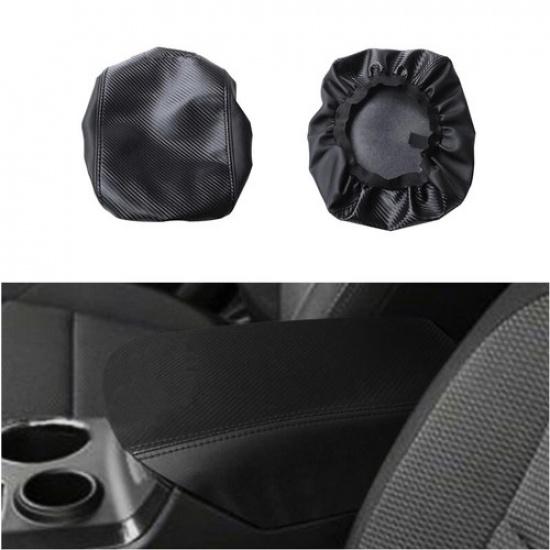Real Leather Carbon Fiber Style Car Center Armrest Box Cover For Explorer 11-18