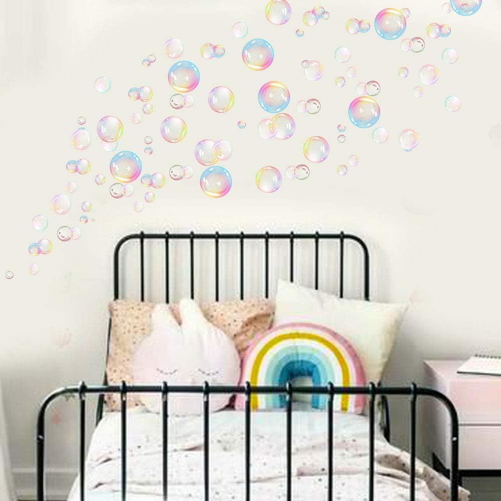 Transparent Bubble Wall Decal Sticker Cutout Kid's Under The Sea Birthday Party Decoration Blue White Colour Bubble Ocean Background Decor Water Soap