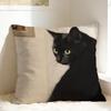 Black Cat Pillow Case Cute Funny Pillow Cover Comfy Pillowcases For Chair Sofa Home Decor