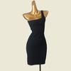 Stylish Sexy One Shoulder Bodycon Dress Fashion Style Accessible Luxury Square Collar Collarbone Beauty Knitting Sexy Accessible Luxury Dress