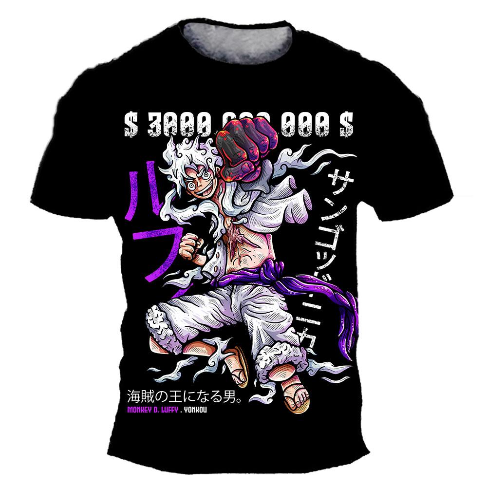 Mode Kid Anime One Piece Luffy T-Shirt Jungen Kleidung Kinder Jungen T-Shirt Kinder T-Shirt Sommer Kurzarm Tops Tees