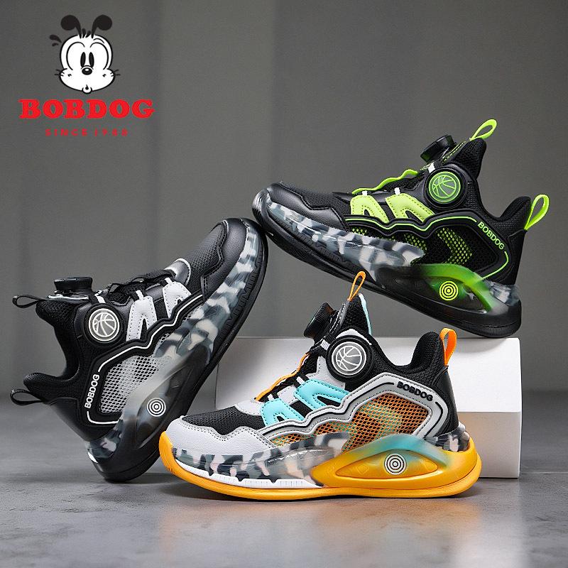 Bobodou Boys' 2026 Waterproof Leather Sports Shoes: Lightweight Basketball and Running Footwear