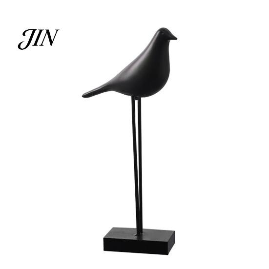 Handcrafted Resin Bird Sculptures Black & White Figurine, Minimalist Modern Art Sculpture for TV Contemporary Office Desktop Ornaments Cabinet