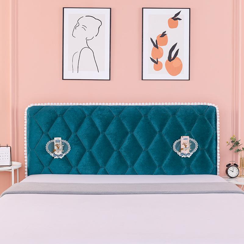 Modern Minimalist New Solid Color Padded Headboard Cover Four Season Universal Elastic Bed Protective Cover Dust Cover Backrest