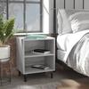 Bedside Table - Sonoma Grey - Metal Legs - 2 Shelves - Industrial Style