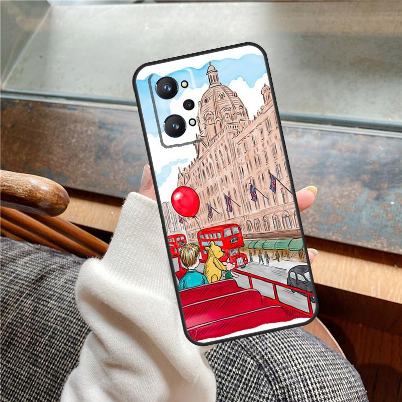 London Red Bus Big Ben Case For Realme 12 Pro Plus 11 13 14 C63 C61 C55 C51 C53 C25 C65 C67 C71 C75 GT6 GT7 15 Pro