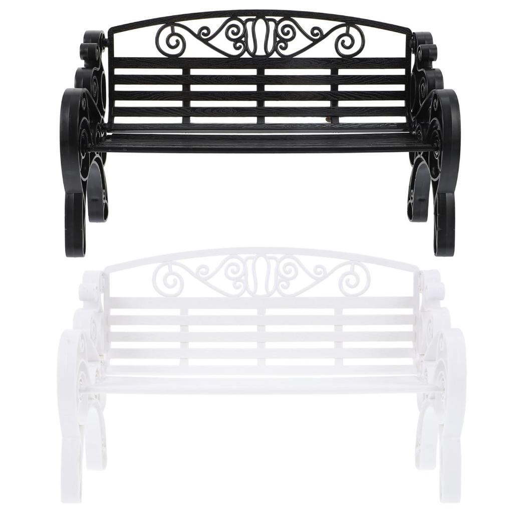 Ipetboom Miniature Made of Modelo with a Durable Perfect for Fairy and DIY Set of 2 Benches, Finish, Dollhouses, Gardens, Projects,