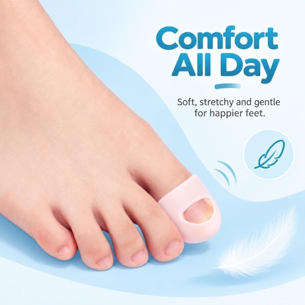 1 Pair Silicone Ingrown Toenail Corrector Soft Toe Alignment Support Travel Use