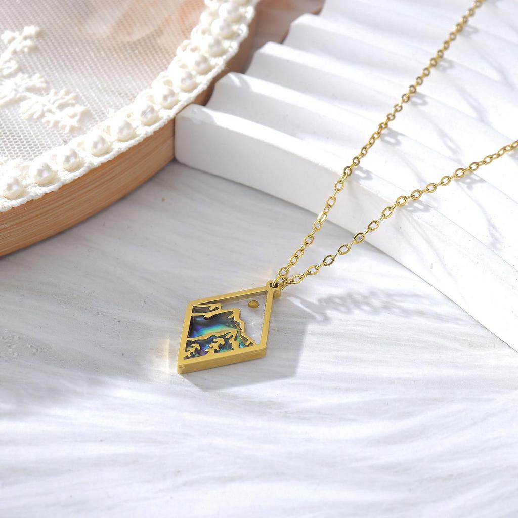 Meise Jewelry Faith Geometric Hill Mustard Seed Stainless Steel Necklace