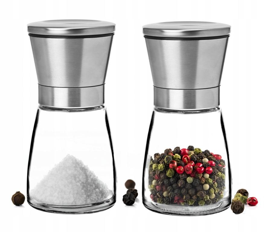 Manual Salt and Pepper Grinder, Glass, 190 Ml, Display