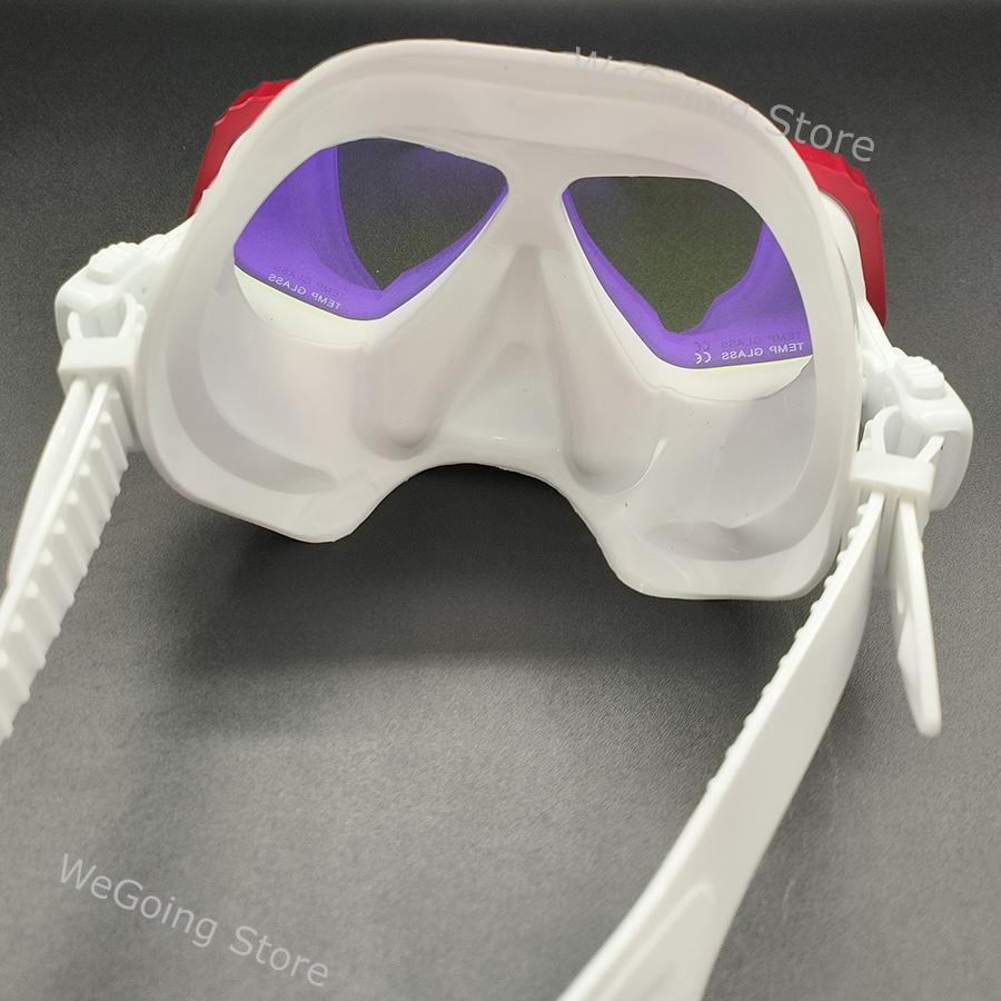 New Mirrored Lens Aluminium Freediving Mask Alloy Scuba Goggles with Tincted Tempered Glass Pack In Black Zipper Box