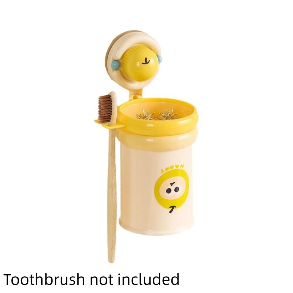

Space Saving Suction Cup Toothbrush Holder Cartoon Magnetic Mouthwash Cup Kitchen
