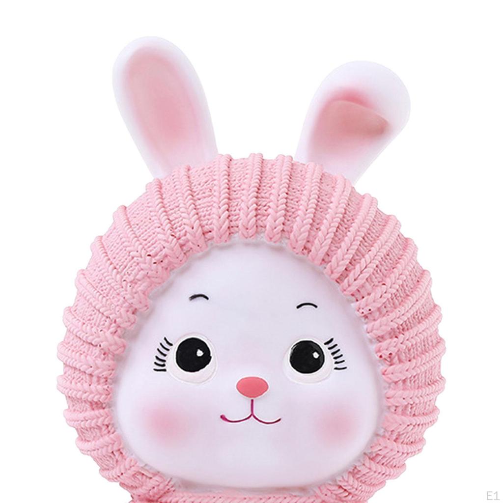 Statue Animal Sculpture, Piggy Bank Money Cartoon Bunny Figurine Tabletop Ornament for