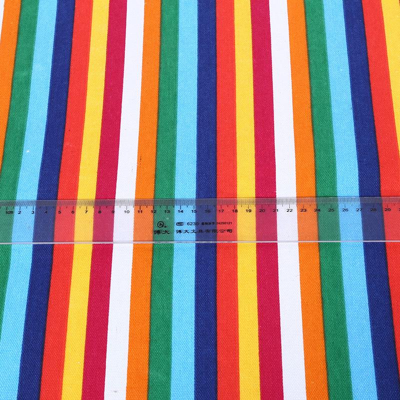 Ethnic Style Rainbow Striped Cotton Canvas Fabric for Curtains, Sofa Covers, Tablecloths