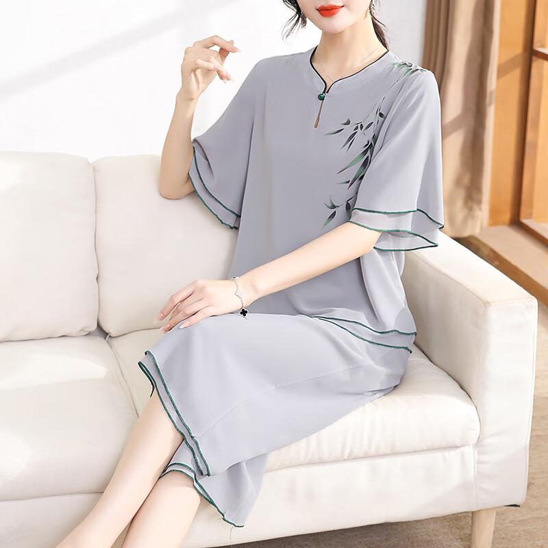 XUEXI Women s Summer Chiffon Short-Sleeved Set XL