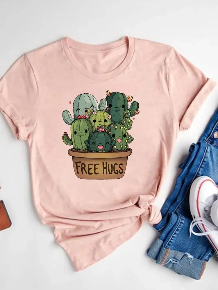 Women's Watercolor Love Heart Print T-Shirt Short Sleeve Tee Basic Clothing Summer Top Graphic Clothes Sweet Fashion
