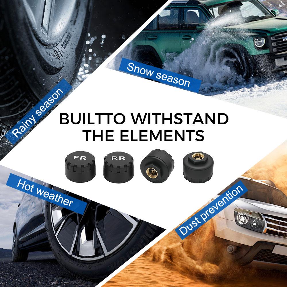 Digital LCD Display Tire Pressure Monitoring System Temperature Warning USB / Solar Power Car TPMS 0-6Bar Waterproof