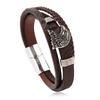 European and American Retro Style Eagle Alloy Magnetic Buckle Multi-layer Hand-woven Men's Leather Bracelet