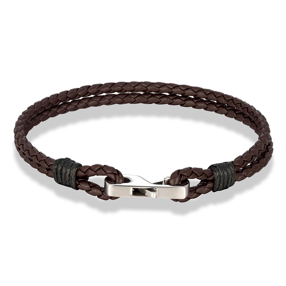 3MM Genuine Leather 316L Square Buckle Bracelet for Men Mature Stable Elegant Design Personalized Perfect Gift for Men