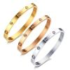 Luxury Love Bangle Bracelet - Gold Sparkling Unisex Hand Zircon, Fashion Gift for Men & Women