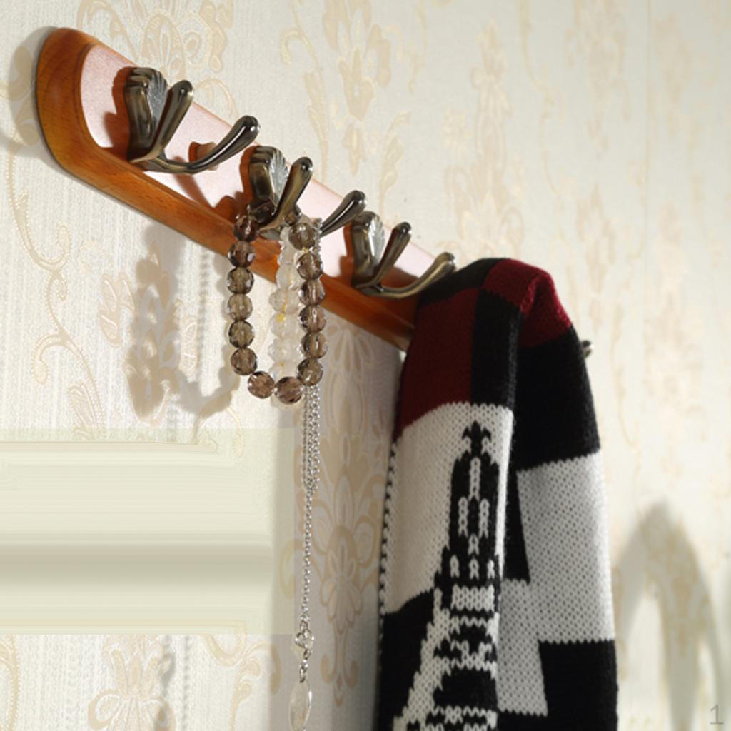 Clothes Coat Rack/Rail Robe Hook Entryway Hanging Bracket Holder 5-Hook
