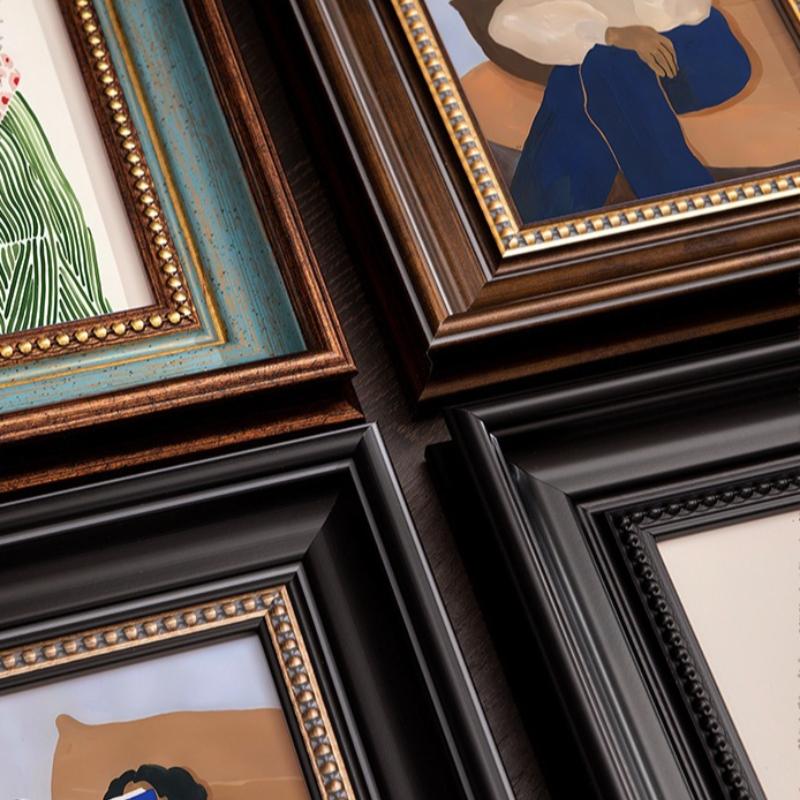 Resin Picture Frame Vintage Antique Photo Frame Retro Green Gold Picture Frames Home Decor for Wall Hanging or Tabletop Display